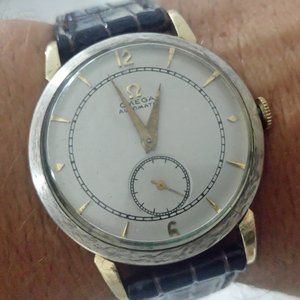 RARE 40's Omega Bumper Automatic 14K Gold Watch